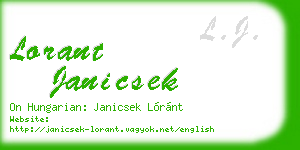 lorant janicsek business card